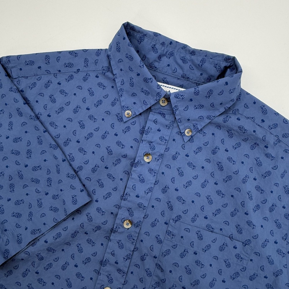 Southern Tide Shirt Mens Small Pineapple‎ Lemon Print Button Down Classic Fit